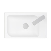 Консоль с раковиной Belux Темпо 50 L подвесная, цвет консоли белый, сифон круглый, хром