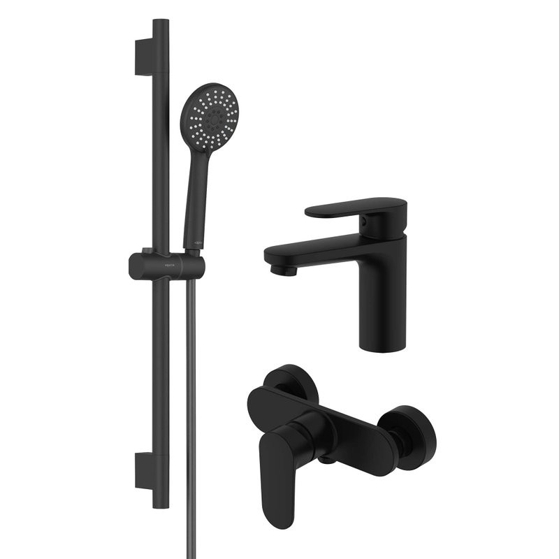 Комплект для ванной AQUATEK Ника AQ1831MB 3 в 1, матовый черный