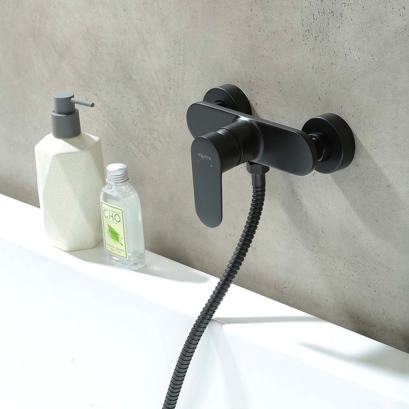 Комплект для ванной AQUATEK Ника AQ1831MB 3 в 1, матовый черный