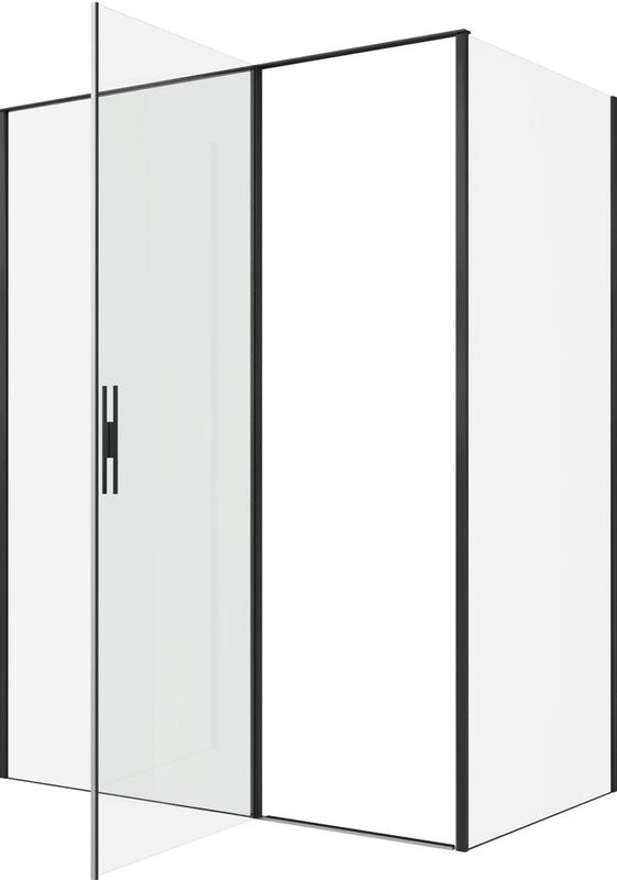 Душевой уголок Allen Brau Priority 160x90, профиль черный браш, стекло прозрачное