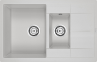 Комплект Мойка кухонная Paulmark Feste PM237850-WH белый + Смеситель Ledeme Rainbow L4898-3 белый