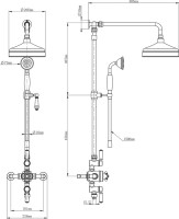 Душевая стойка Wonzon & Woghand WW-B3041-BG брашированное золото