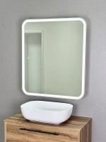 Зеркало-шкаф Alavann Cosmetic Light 70x80, с приближением, с подсветкой, глянцевый белый