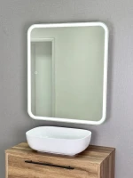 Зеркало-шкаф Alavann Cosmetic Light 70x80, с приближением, с подсветкой, глянцевый белый