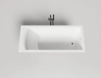 Ванна из искусственного камня Salini Cascata S-Sense 170x75 см, встраиваемая, матовая белая, на ножках