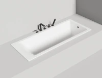 Ванна из искусственного камня Salini Cascata S-Sense 170x75 см, встраиваемая, матовая белая, на ножках