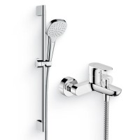 Душевой комплект Смеситель Hansgrohe Rebris S 72440000 хром + Гарнитур Croma Select E 26584400 белый, хром