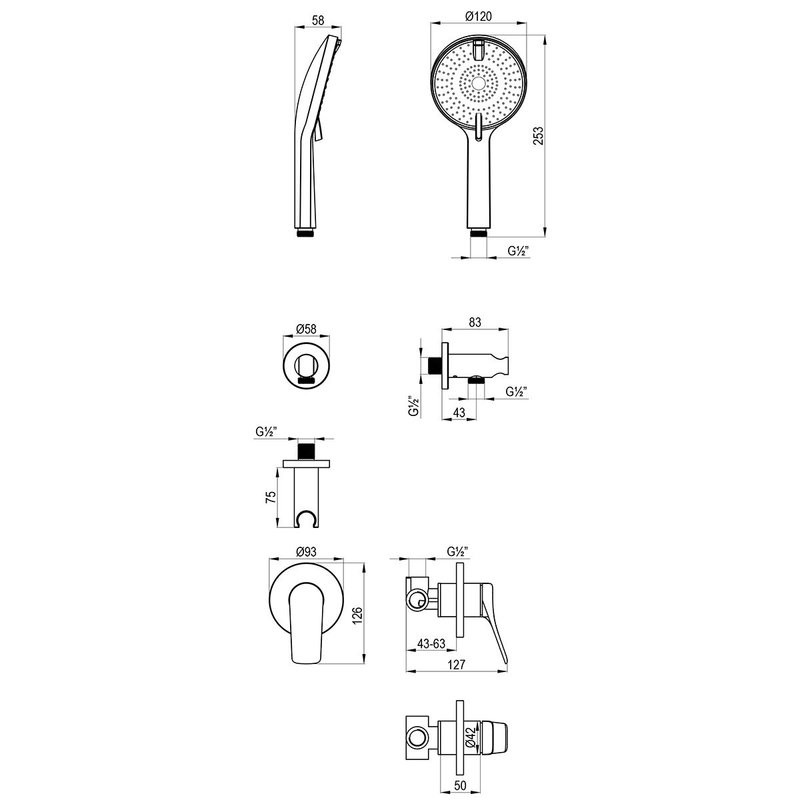 Смеситель для душа Lemark Ortus LM11335C, встраиваемый