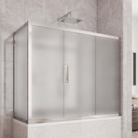 Шторка на ванну Kubele DE019 PR3-MAT-CH, 170х80 см, профиль хром