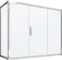 Шторка на ванну Kubele DE019 PR3-MAT-CH, 170х80 см, профиль хром