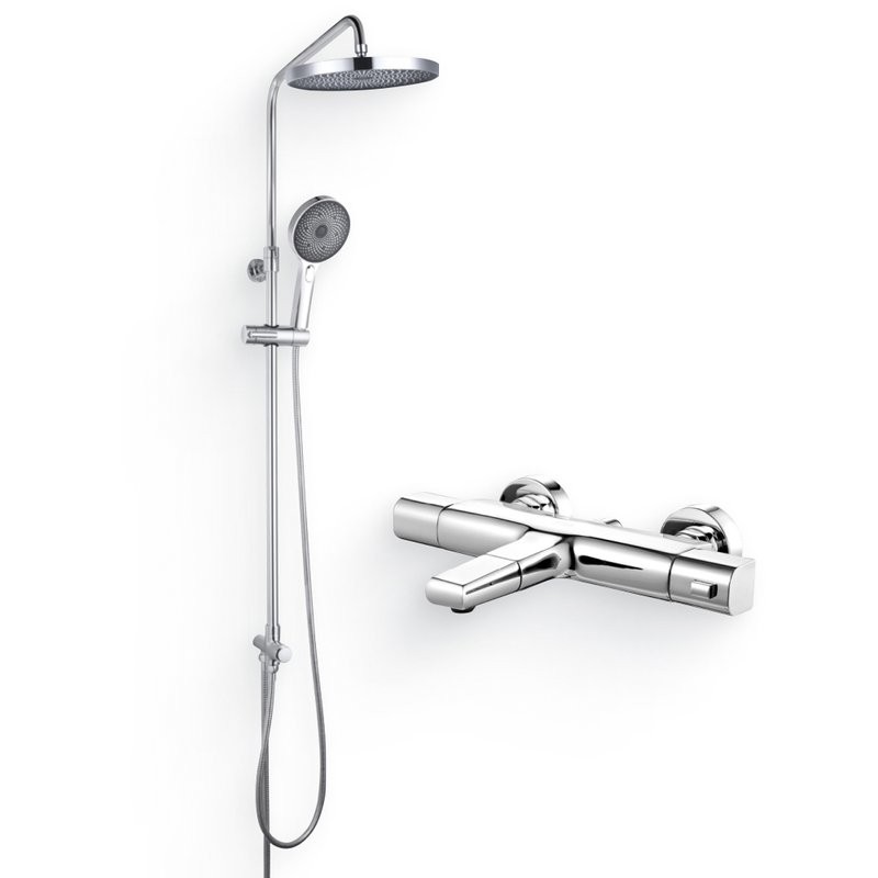 Душевой комплект Термостат IDDIS Uniterm UNISB02I74WA для ванны с душем + Стойка SpaHome SPA3F0Ci76