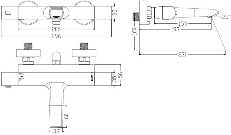 Душевой комплект Термостат IDDIS Uniterm UNISB02I74WA для ванны с душем + Стойка SpaHome SPA3F0Ci76