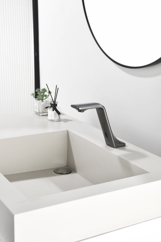 Смеситель для раковины Black&White Gravity 7102GM сенсорный, gun metal