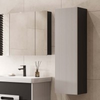 Шкаф-пенал для ванной AQUATON Ар-Деко 32 серый кобальт