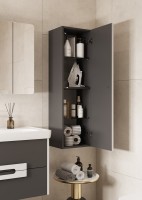 Шкаф-пенал для ванной AQUATON Ар-Деко 32 серый кобальт