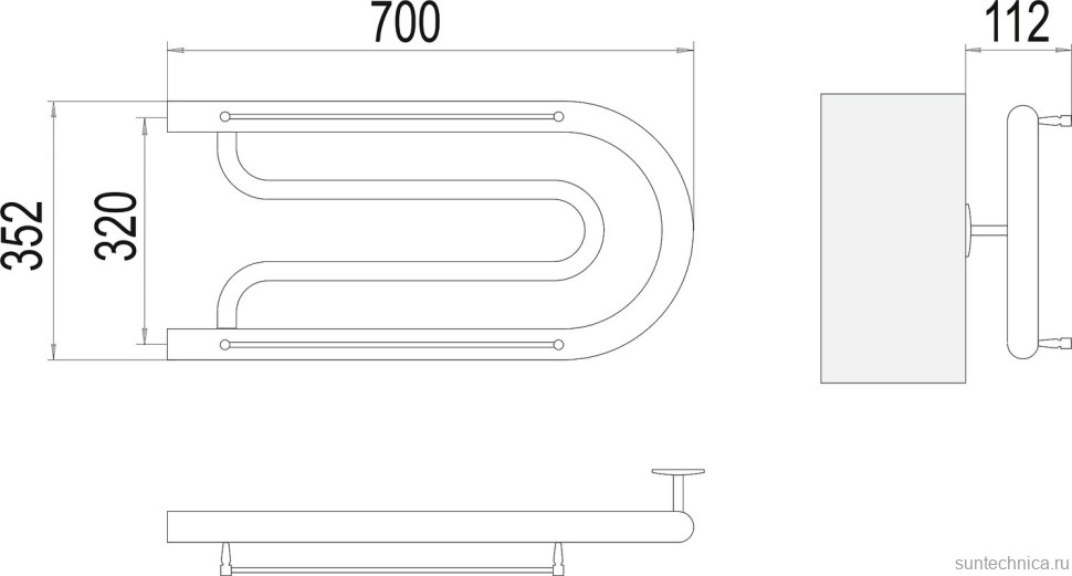 Полотенцесушитель водяной Terminus Фокстрот БШ 320x700
