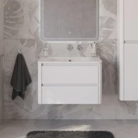 Тумба с раковиной Cezares Relax 80 подвесная, 2 ящика, bianco lucido