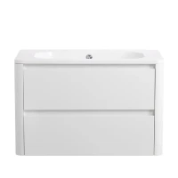 Тумба с раковиной Cezares Relax 80 подвесная, 2 ящика, bianco lucido