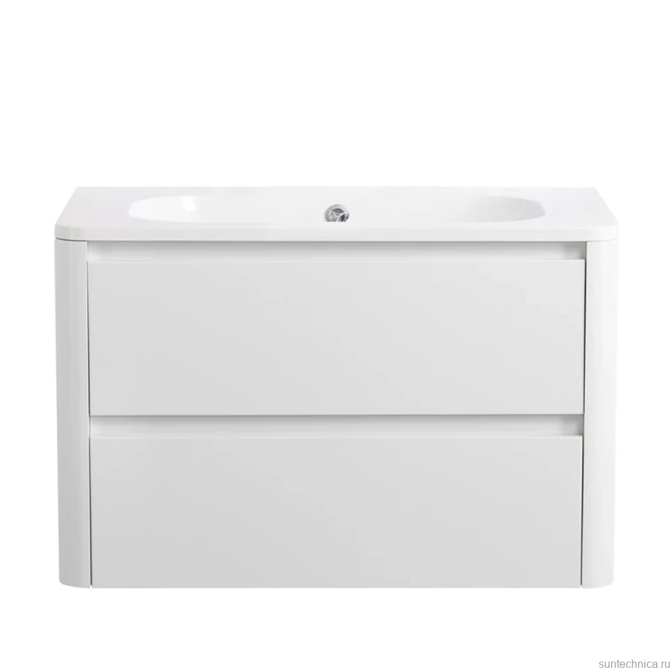 Тумба с раковиной Cezares Relax 80 подвесная, 2 ящика, bianco lucido