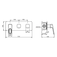 Встраиваемый смеситель для душа и ванны Raglo R51.274 С ВНУТРЕННЕЙ ЧАСТЬЮ, хром