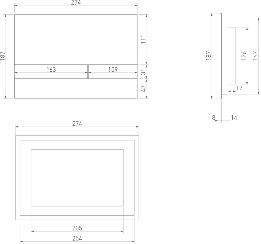 Кнопка смыва для унитаза Salini Puro 30P2MST2S2M0000 искусственный камень, пластик, цвет белый