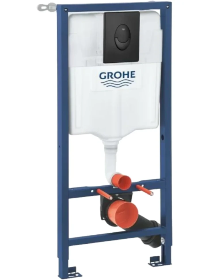 Комплект Унитаз подвесной Grohe Bau Ceramic 39351000 безободковый, альпин-белый + Инсталляция Rapid SL 1000044 3 в 1 с панелью смыва