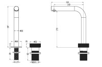 Смеситель для раковины Boheme Tech 158-BRB brushed bronze