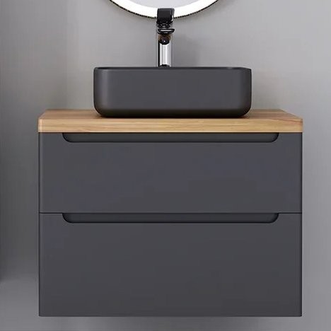 Тумба под раковину Jorno Wood 80, серая