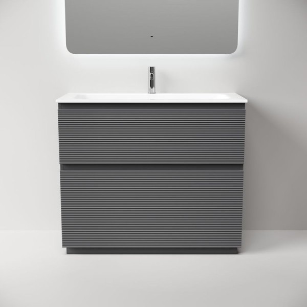 Тумба под раковину в ванную Sancos Folk Floor 995х445х850 мм, напольная с двумя ящиками, Grey soft