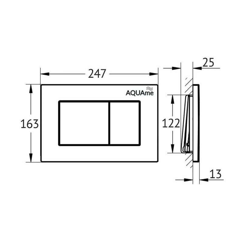Кнопка смыва для унитаза AQUAme AQM4102W пластик, цвет белый