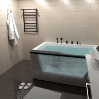 Полотенцесушитель электрический Маргроид Вид 81-10 профильный 80x50 R с полкой, черный матовый