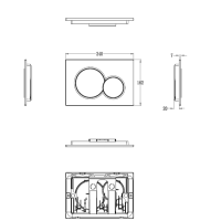 Кнопка смыва для унитаза Wonzon & Woghand WW-IB232-MB пластик, цвет матовый черный