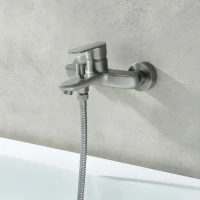 Смеситель для ванны с душем AQUATEK Ника AQ1840BGM оружейная сталь Смеситель для ванны с душем AQUATEK Ника AQ1840BGM оружейная сталь