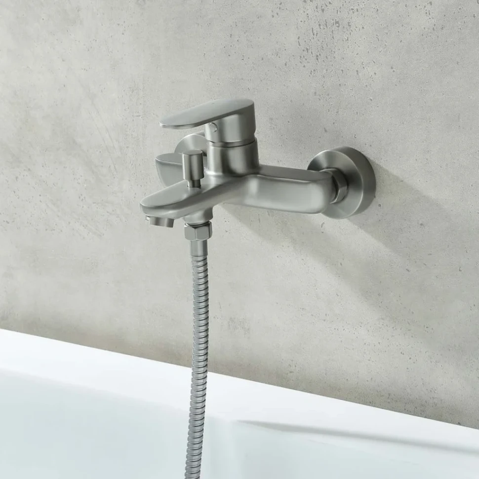 Смеситель для ванны с душем AQUATEK Ника AQ1840BGM оружейная сталь