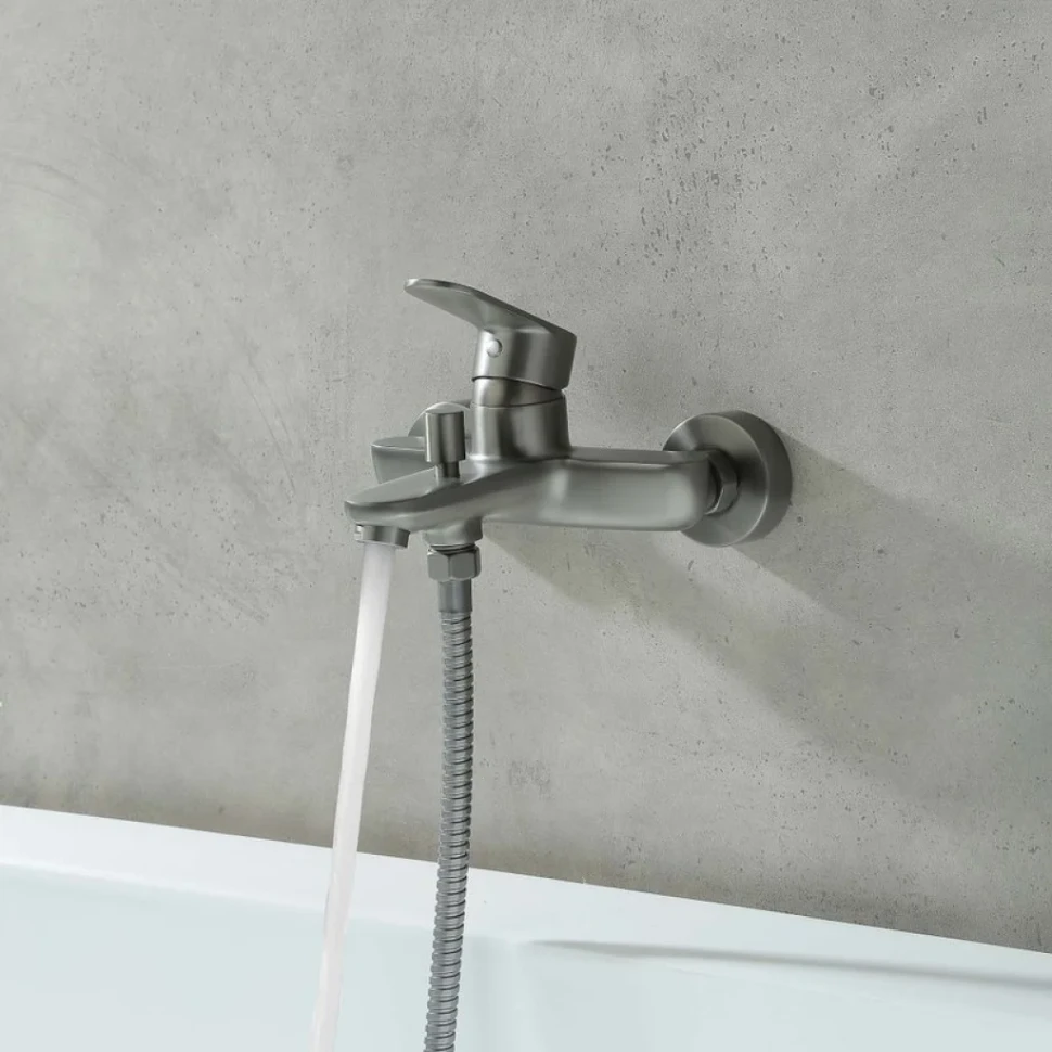 Смеситель для ванны с душем AQUATEK Ника AQ1840BGM оружейная сталь