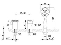 Смеситель на борт ванны Lemark Shift LM4345C