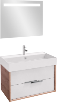 Мебель для ванной Jacob Delafon Vivienne 80 дуб давос, белая блестящая, раковина белая матовая