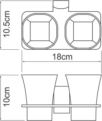 Стакан Wasserkraft Leine K-5028D двойной