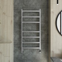 Полотенцесушитель электрический Grota Nosto 530х1200 NM EL 120x55 см, подключение справа, слева, скрытое подключение справа, матовый хром, лесенка