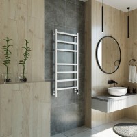 Полотенцесушитель электрический Grota Nosto 530х1200 NM EL 120x55 см, подключение справа, слева, скрытое подключение справа, матовый хром, лесенка