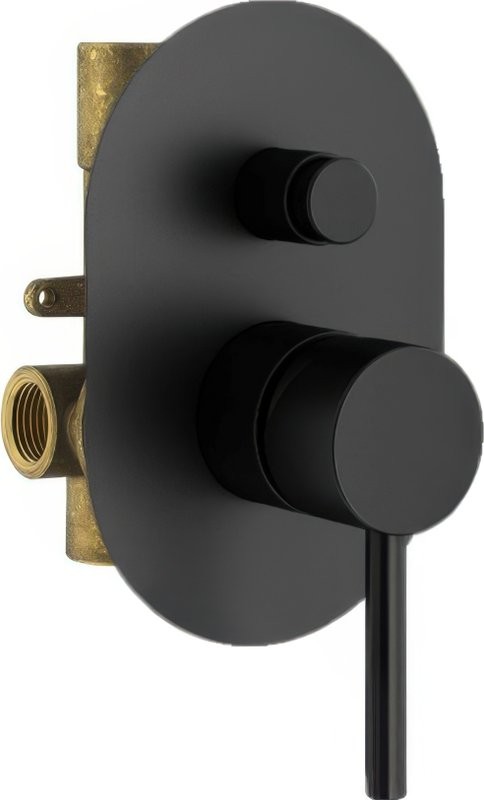 Встраиваемый смеситель для душа и ванны Plumberia Selection Ixo KIT1001NO С ВНУТРЕННЕЙ ЧАСТЬЮ, матовый черный