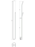 Полотенцесушитель электрический Сунержа Локон 30-0887-1612 160x10 см, подключение справа, скрытое подключение справа, матовый белый, I-образный