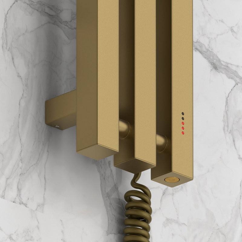 Полотенцесушитель электрический Сунержа Вердикт 4.0 32-0851-1210 120x15 см, подключение справа, скрытое подключение справа, золотой шелк, I-образный