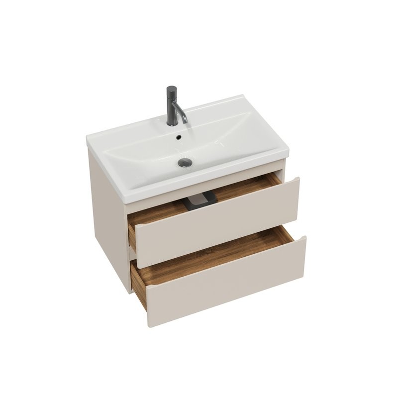 Мебель для ванной комнаты SanStar Riana 80 подвесная, cappuccino, раковина Fest 80