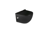 Унитаз подвесной SantiLine SL-5002T-MB/BD со смесителем и биде, черный матовый