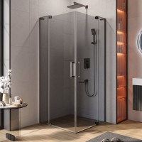 Душевой уголок Cezares Slider A 2 80/90 GRIGIO GM профиль оружейная сталь, стекло серое