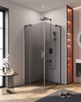 Душевой уголок Cezares Slider A 2 80/90 GRIGIO GM профиль оружейная сталь, стекло серое