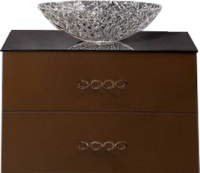 Тумба с раковиной Armadi Art NeoArt 80 шоколад, с ручками Wave золото