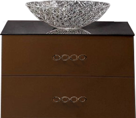 Тумба с раковиной Armadi Art NeoArt 80 шоколад, с ручками Wave золото