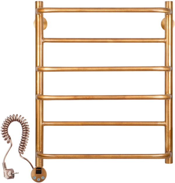 Полотенцесушитель электрический Secado Верона 1 65x55 см, подключение слева, бронза, лесенка, латунь